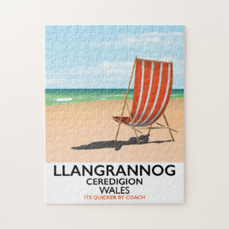 Llangrannog, Ceredigion Wales beach poster Jigsaw Puzzle