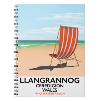 Llangrannog, Ceredigion Wales beach poster Notebook