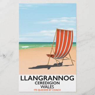 Llangrannog, Ceredigion Wales beach poster Stationery