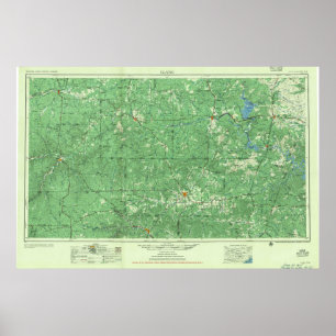 Llano TX Topo Map Poster
