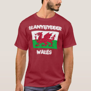 Llanybydder, Wales with Welsh flag T-Shirt