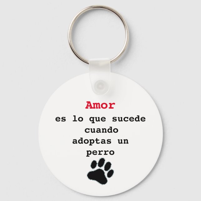 LLavero adoptar un perro Key Ring (Front)