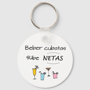Llavero de beber cubatas sube netas key ring