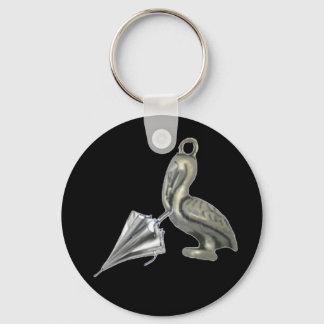 Llavero de pelícano con paragüas key ring