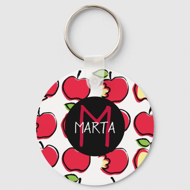 Llavero Manzanas - Tutti Frutti - ¡Con tu nombre! Key Ring (Front)