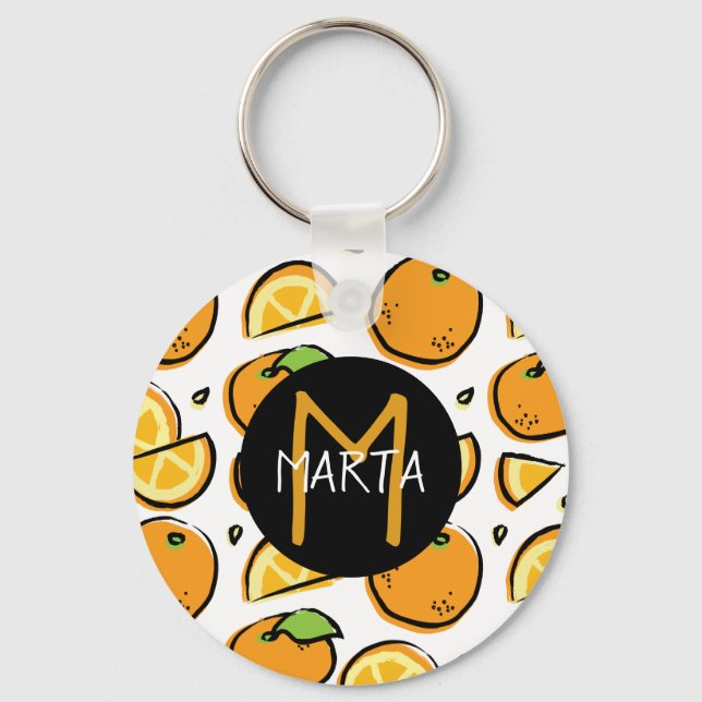 Llavero Naranjas - Tutti Frutti - ¡Con tu nombre! Key Ring (Front)