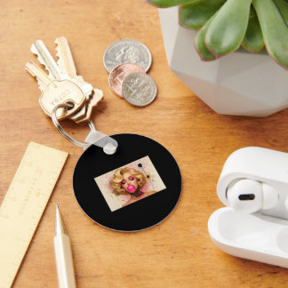 Llavero Pop Art Glam – Mujer Rubia con Chicle Key Ring