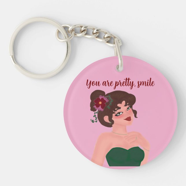 llavero tu eres linda para dama key ring (Front)