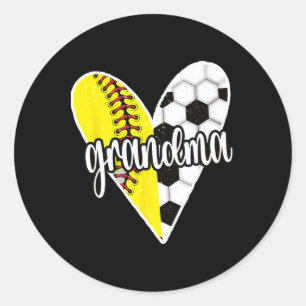 Ller Grandma Proud Softll Soccer Player Grandma  Classic Round Sticker
