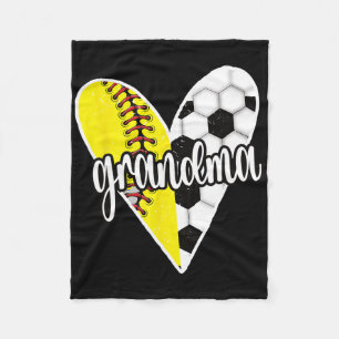 Ller Grandma Proud Softll Soccer Player Grandma Fleece Blanket