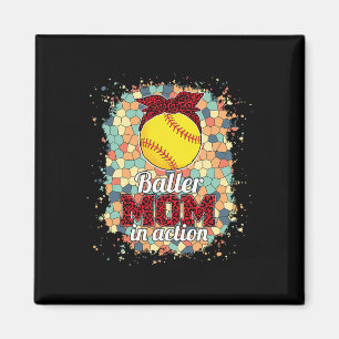 Ller Mom In Action - Leopard Softll Mom Tee For Wo Magnet