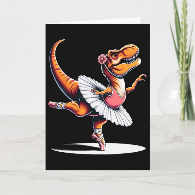 Llerina T-rex Dancing  Card (Front)