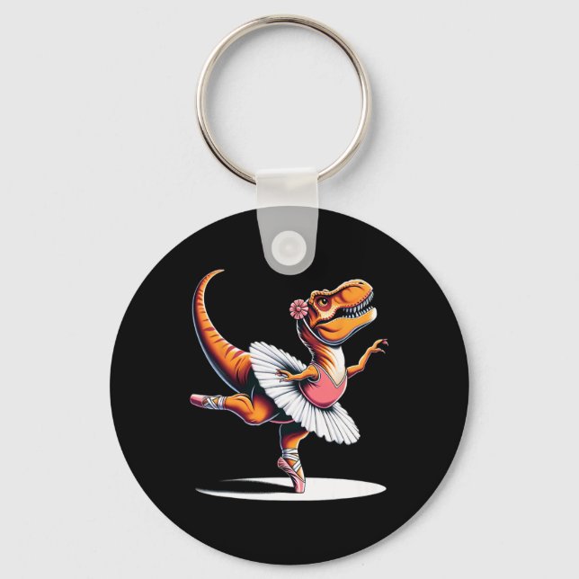 Llerina T-rex Dancing  Key Ring (Front)
