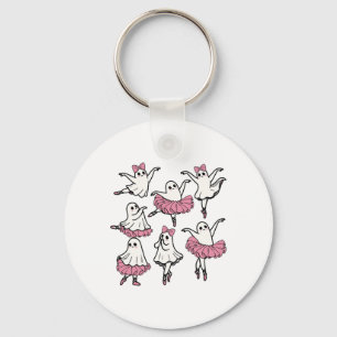 Llet Ghost Dancer Cute Boo Dancing Halloween Key Ring