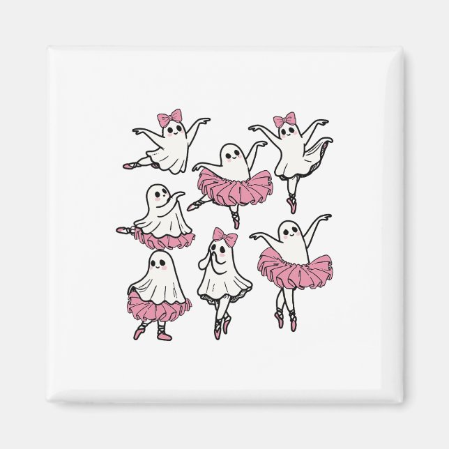 Llet Ghost Dancer Cute Boo Dancing Halloween  Magnet (Front)
