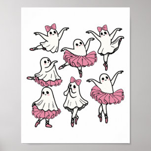 Llet Ghost Dancer Cute Boo Dancing Halloween Poster