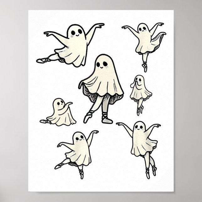 Llet Ghost Llet Dancer Spooky Dance Teacher Hallow Poster (Front)