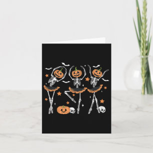 Llet Pumpkin Skeleton Scary Halloween Men Women Bo Card
