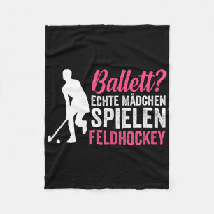 Lletreal Girls Play Field Hockey Fleece Blanket