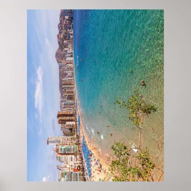 Llevant Beach, Benidorm, Costa Blanca, Spain Poster (Front)