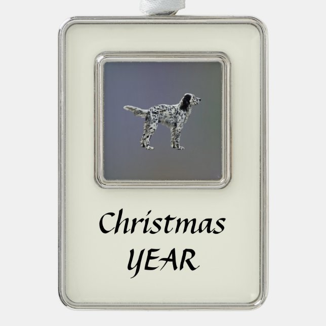 LLewellin Setter Silver Plated Framed Ornament (Front)