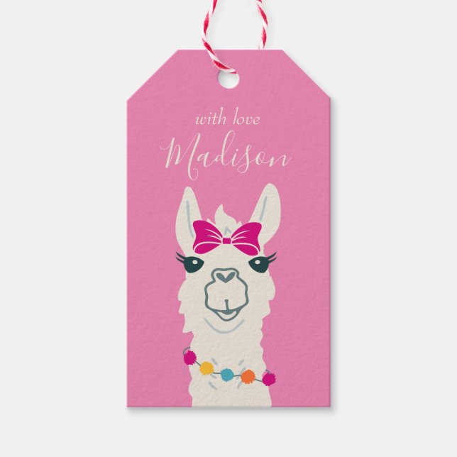 Lllama Alpaca Favour Gift Tag Fiesta Party (Front)
