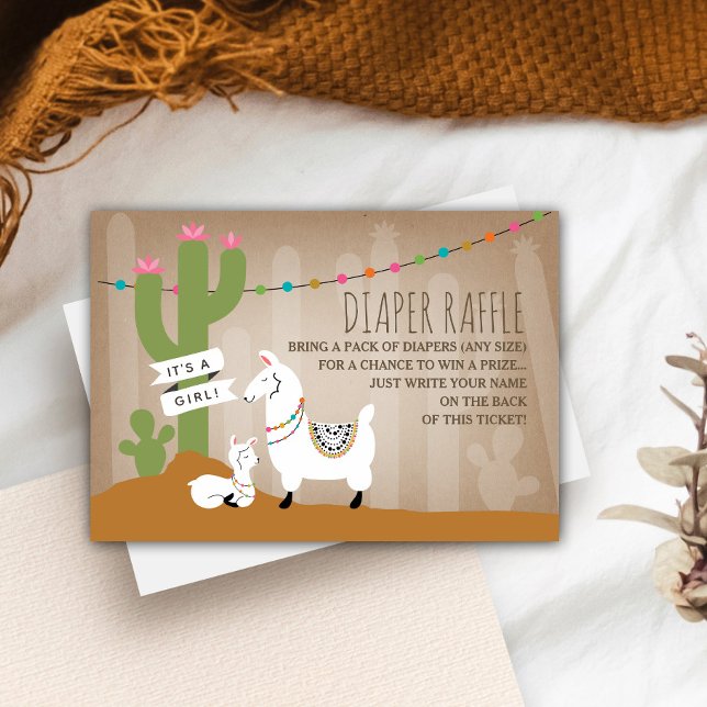 Lllama Mama + Baby Girl Diaper Raffle Enclosure Card (Creator Uploaded)