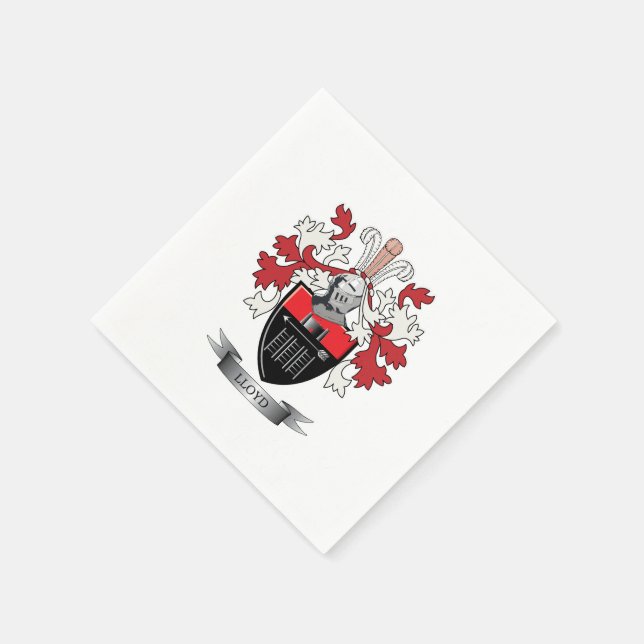 Lloyd Family Crest Coat of Arms Napkin (Corner)