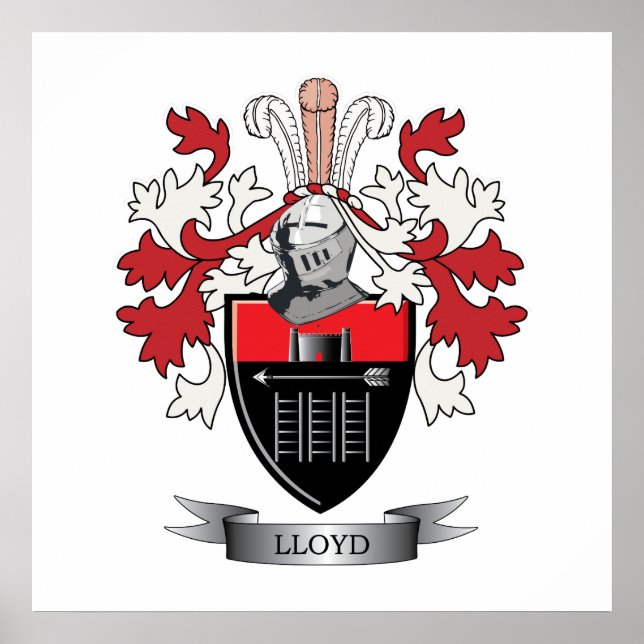 Lloyd Family Crest Coat of Arms Poster (Front)
