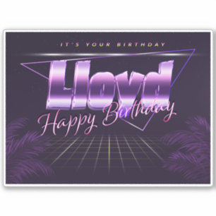 Lloyd Name First name lila retro Sticker Birthday