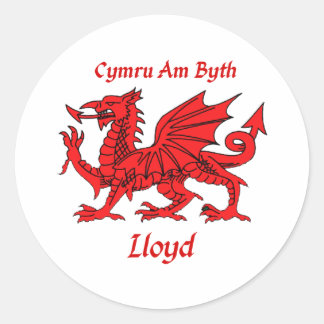 Lloyd Welsh Dragon Classic Round Sticker