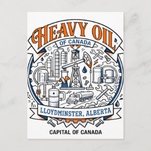 Lloydminster Alberta Heavy Oil Capital Emblem Postcard