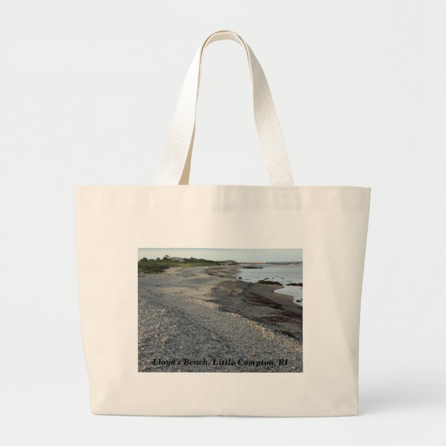 Lloyd's Beach, Little Compton, RI Large Tote Bag (Front)
