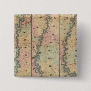 Lloyd's map of the Lower Mississippi River 15 Cm Square Badge