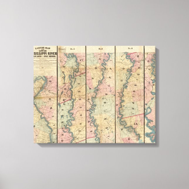 Lloyd's map of the Lower Mississippi River Canvas Print (Front)