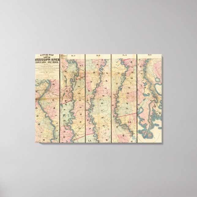 Lloyd's map of the Lower Mississippi River Canvas Print (Front)