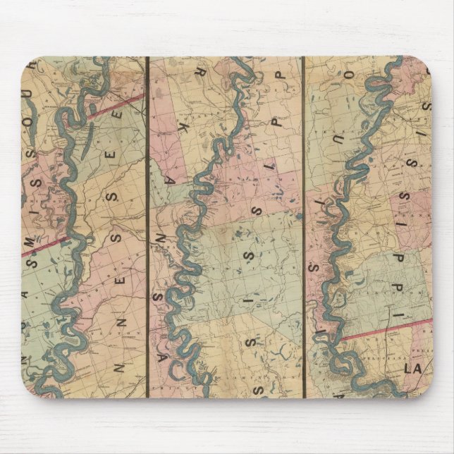 Lloyd's map of the Lower Mississippi River Mouse Mat (Front)