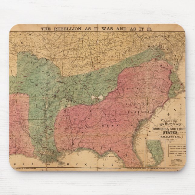 Lloyd's New Military Map Border & Southern States Mouse Mat (Front)