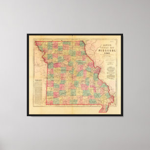 Lloyd's Offical Map of Missouri (1861) Canvas Print