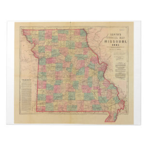Lloyd's Offical Map of Missouri (1861) Notepad