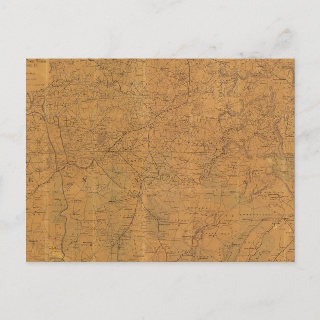 Lloyd's official map of the state of Tennessee Postcard (Front)