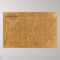 Lloyd's official map of the state of Tennessee