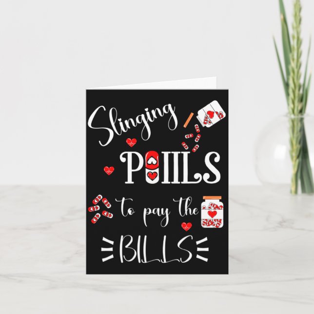 Lls Heart Funny Pharmacist Life Valentines Day  Card (Front)