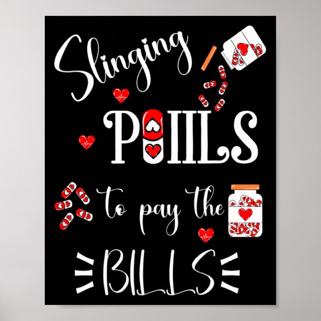 Lls Heart Funny Pharmacist Life Valentines Day  Poster (Front)