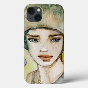 llustration of a beautiful, delicate  girl iPhone 13 case