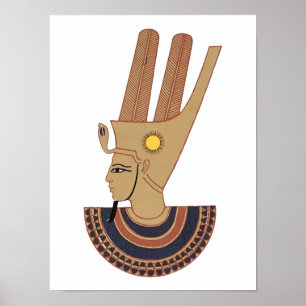 llustration of Antique Hathor Egyptian goddess Poster