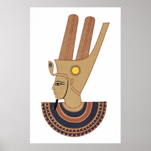 llustration  of Antique Hathor Egyptian goddess  Poster