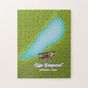 Llyn Gwynant Snowdonia Wales map Jigsaw Puzzle