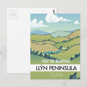 Llŷn Peninsula Wales vacation poster. Postcard