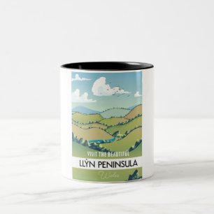 Llŷn Peninsula Wales vacation poster. Two-Tone Coffee Mug